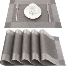 Strapazierfähige, formstabile Tischsets aus PVC, leicht zu reinigende, abwaschbare Platzsets für den Essbereich, hitzebeständige und farbechte