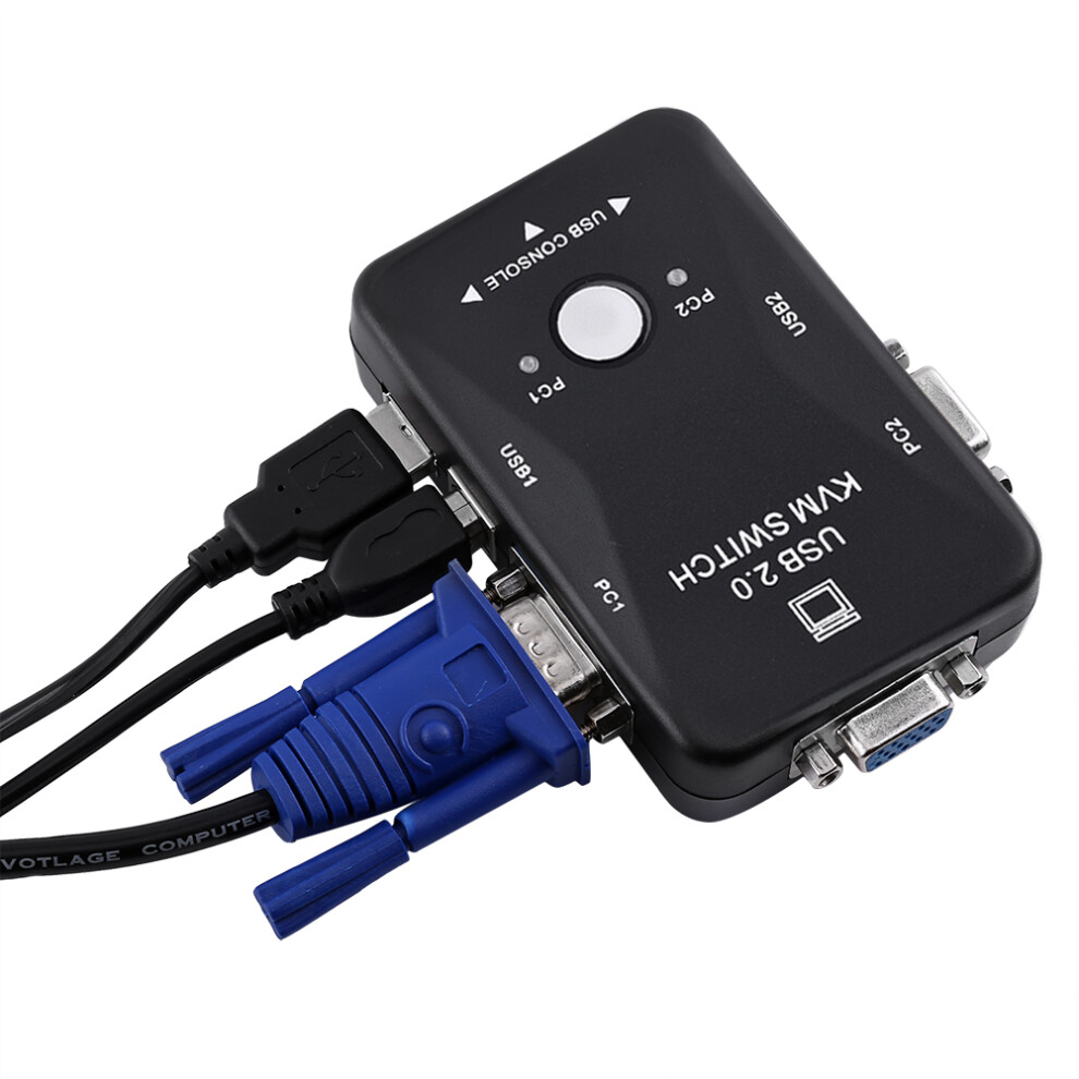 Usb Vga Kvm Switch 2 Port For Desktop Computer Monitor Keyboard And Mouse 8491363101558