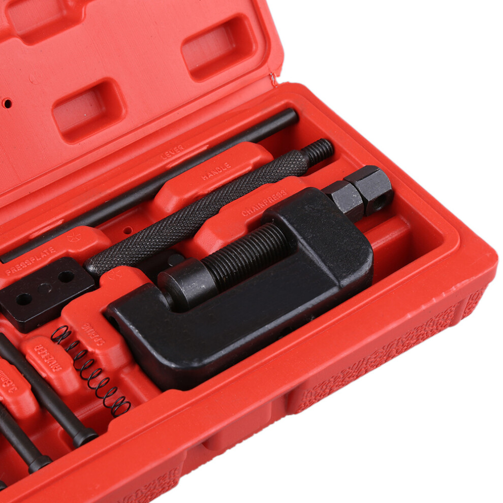 13Pcs Bike Chain Rivet & Breaker Tool Kit For 420-630 Chains, Steel 5081363102254