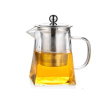 Pota Tae Gloine Infuser Cruach Dhosmálta, Citeal Cearnógach Glan le Láimhseáil Neamhshleamhain Eirgeanamaíochta, Teasfhriotaitheach do Thae
