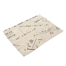 Decorative Science Pattern Fabric, Washable Table Mats for Everyday Use, Math Themed Fabric Heat Resistant PVC Placemats, Safe Eco-Friendly Wear-Resis