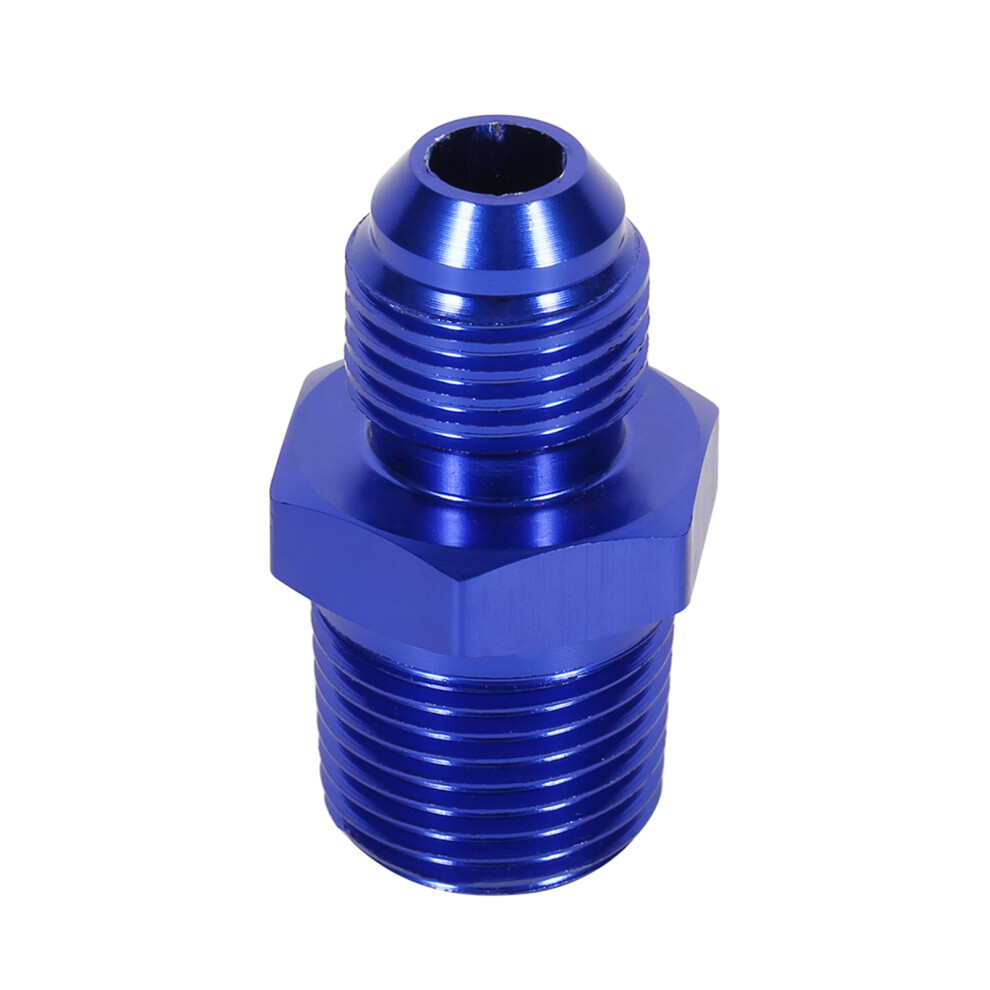 Aluminum An6 To 3/8" Npt Straight Fuel Fitting Adapter Blue 8731363097520