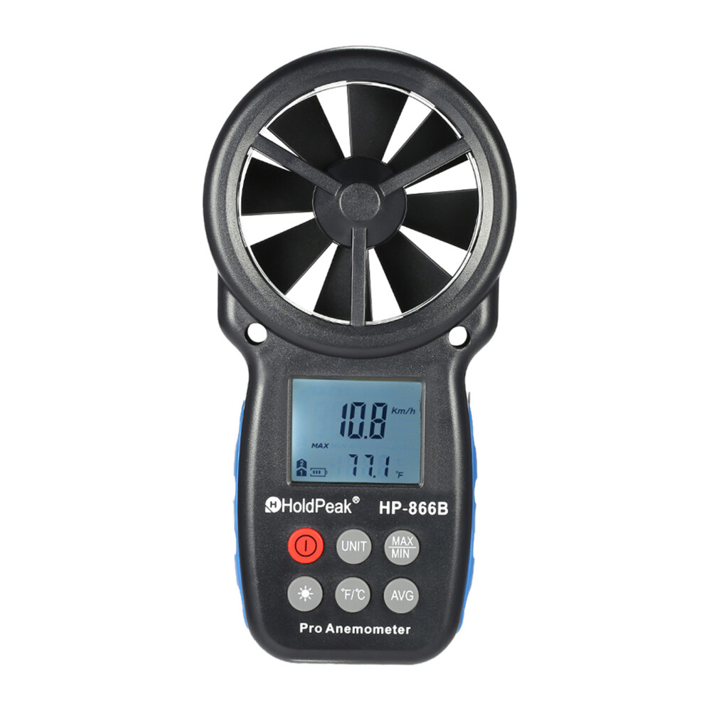 Holdpeak Hp-866B Lcd Mini Wind Speed & Temp Anemometer, Backlit Display 5021363103363
