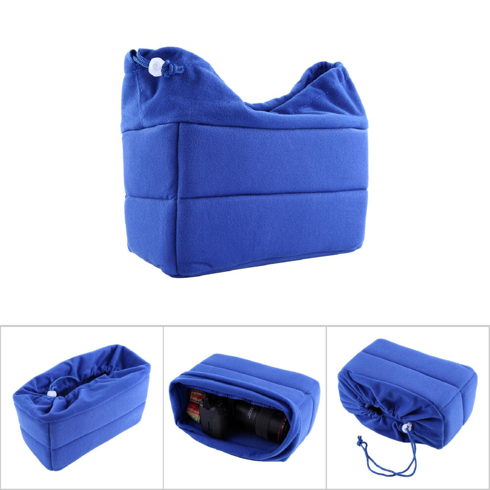 Camera Bag Insert Padded Lens Cover Fits Dslr Backpack Compartments Dark/Blue 9361363104448
