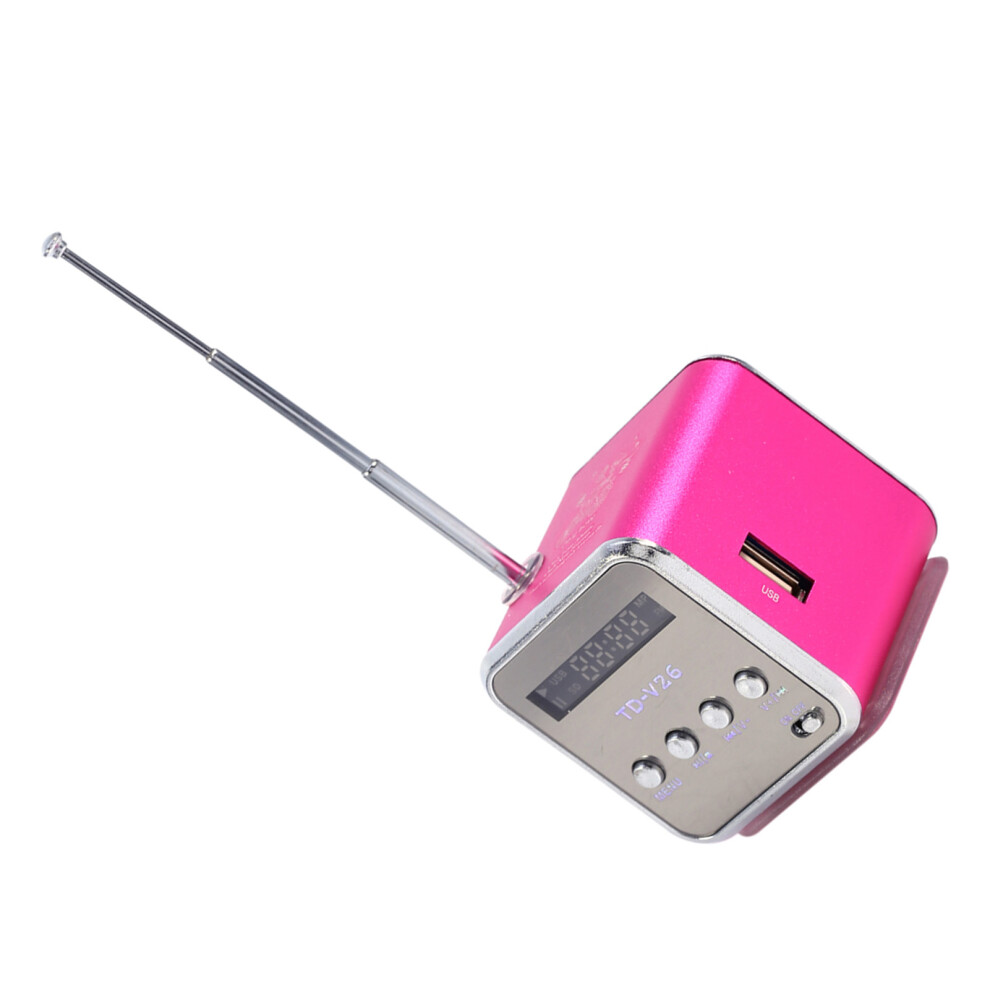 Fm Radio Portable Speaker With U Disk & Tf Card Support Rose 4941363106373