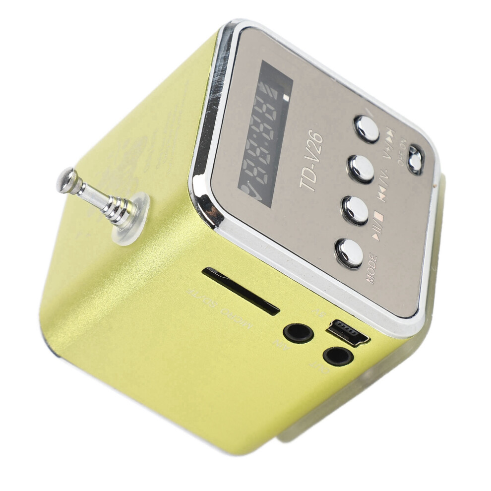 Compact Portable Speaker High-Sensitivity Fm Radio Tf/U Disk Input 600Mah Green 7631363106387