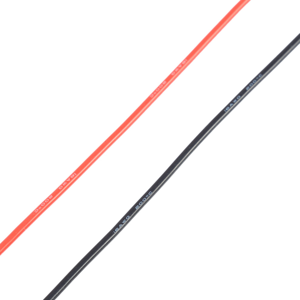 2M 16Awg Silicone Cable Set: 1M Red & 1M Black Tinned Copper Wire 7651363107467