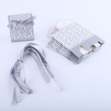 Party-Geschenke 10 Stück Bonbongeschenkboxen mit silbernem Band für Hochzeiten und Veranstaltungen