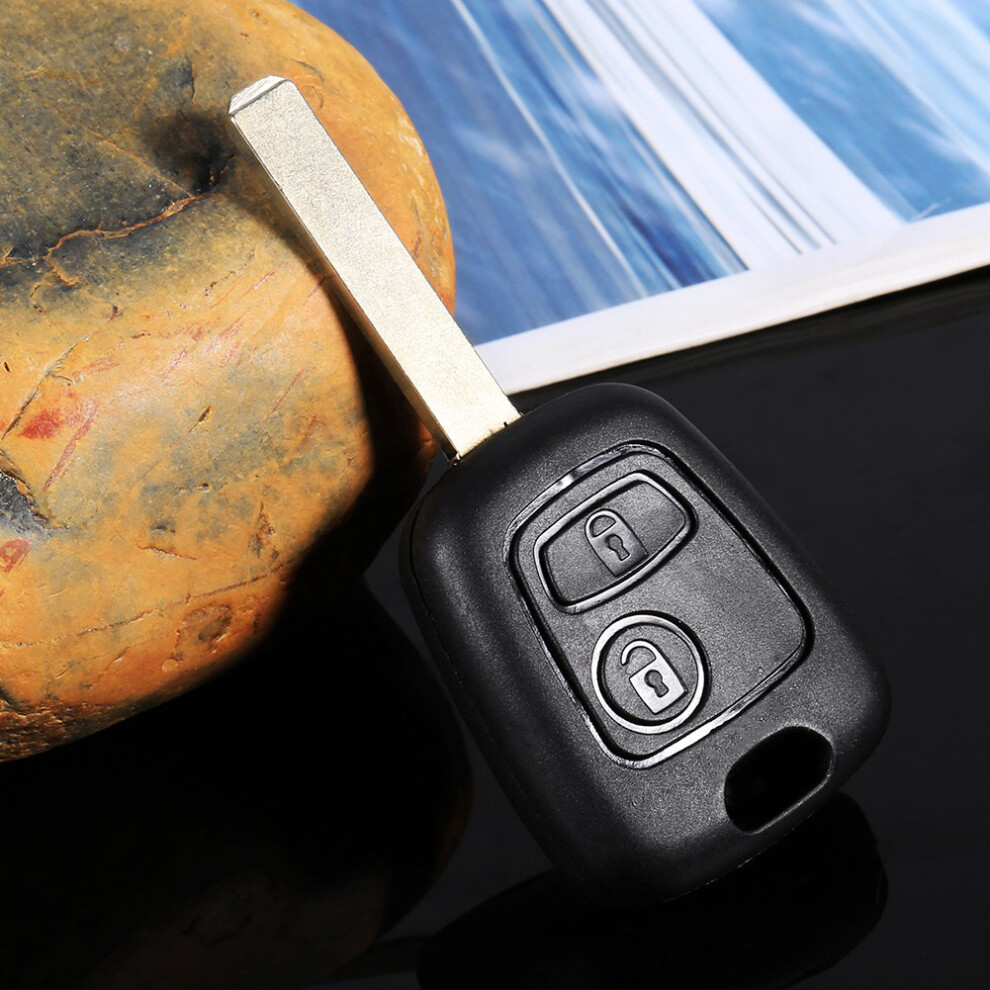 Uncut Blank Car Key Shell Case For Peugeot 107 207 307 407 Black 7601363108520