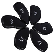 12-teiliges Set aus schwarzen PU-Leder-Malletkopf-Covern für Golfclubs, wasserdicht und langlebig