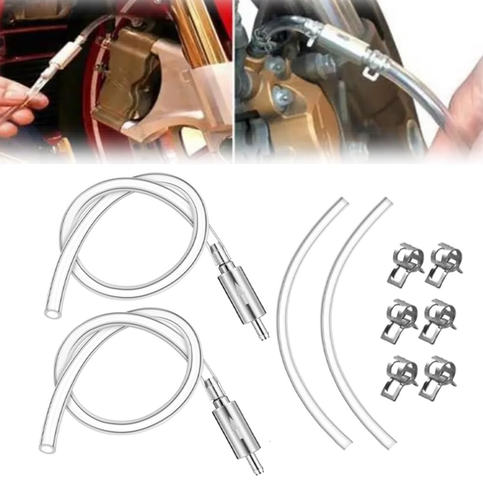 Brake Bleeder Hose Oneway Check Valve Kit For Motorcycle Clutch Bleeding, Hydraulic System Tube With Nozzle Cap (2 Pcs) 9105992259625