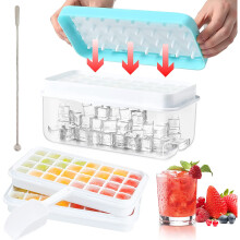 Apartment Essentials jégkészítő, könnyen kivehető jégkockatartók szagálló fedéllel, rakásolható kialakítás a helytakarékosság