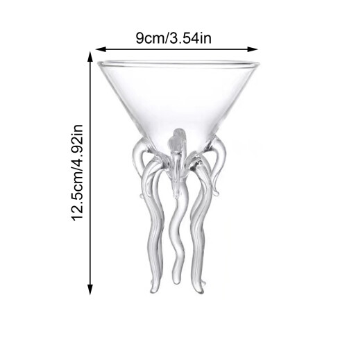 Ποτήρια Premium Drinkware Tools Crystal Clear, Ποτήρι κοκτέιλ Octopus με φαρδύ στόμιο για εύκολο 1