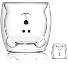 Charmante, doppelwandige Glastasse in Bärenform, hitzebeständiges, bleifreies Glas mit entzückendem Design – perfekt als Geschenk für