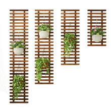 Wooden WallMounted Plant Shelf Floating Succulent Planter Holder White 29 x 120 cm Balcony Garden Indoor Wall Display