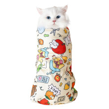 Cat Wrap Cutting Nails Polyester 45x45cm Adjustable Anti Escape Grooming Bag Anti Scratch Calming Blanket