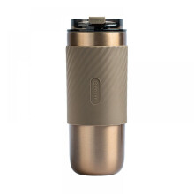 Bouteille à café réutilisable, gobelet isotherme en acier inoxydable avec tapis antidérapant pour une meilleure prise en main (1 pièce)