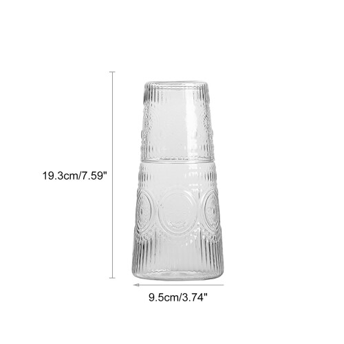 Καράφα Νερού Κομοδίνου, Σετ Ποτηρίων Highball, Elegant Καράφα 23Oz και Ποτήρι 8Oz με Ρετρό 1