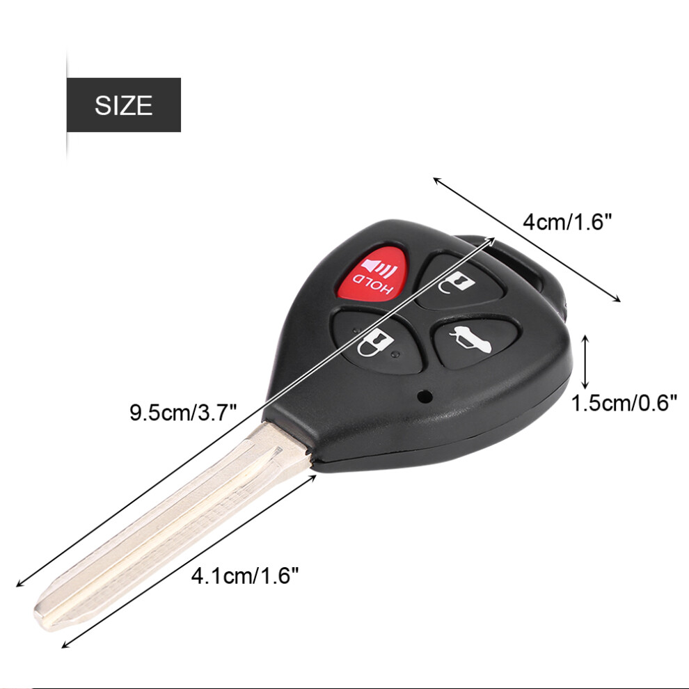 Custom 4 Button Remote Fob Shell For Toyota Corolla Camry Matrix Rav4 7621363111238
