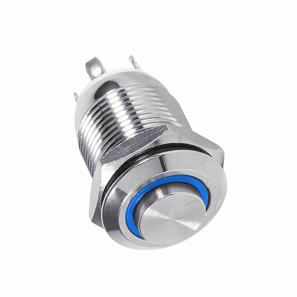 Waterproof 12Mm Momentary Push Button Switch With Blue Led 3V 4251363112732