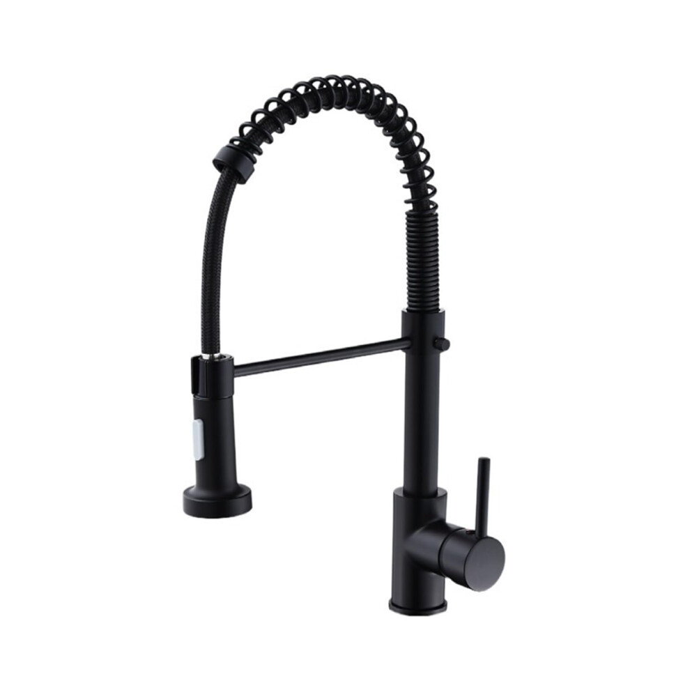 Matte Black Kitchen Faucet Deckmounted Mixer Tap 360Degree Rotation Sprayer Nozzle Hot Cold 60Cm Hose 9067246944896