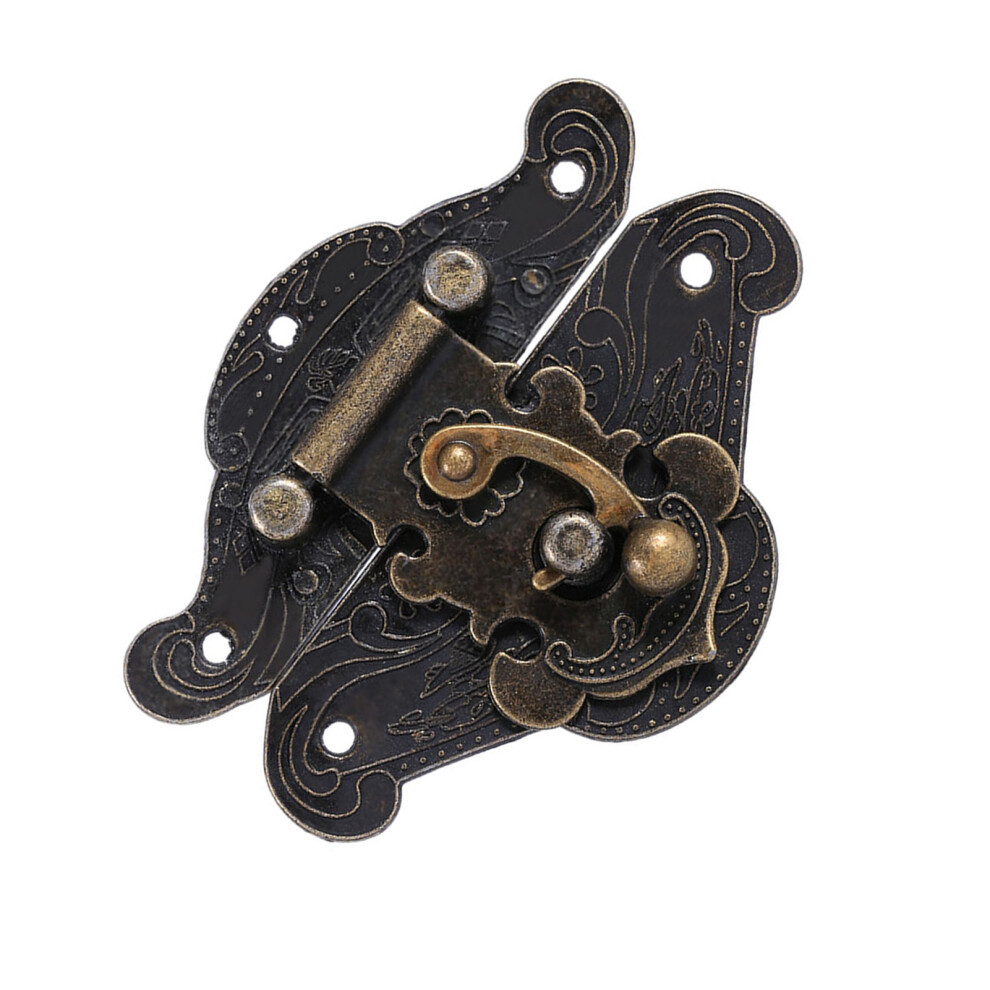 Antique Retro Wooden Jewelry Box Lock Hasp Plate Decorative Chest Lock M 4281363113156