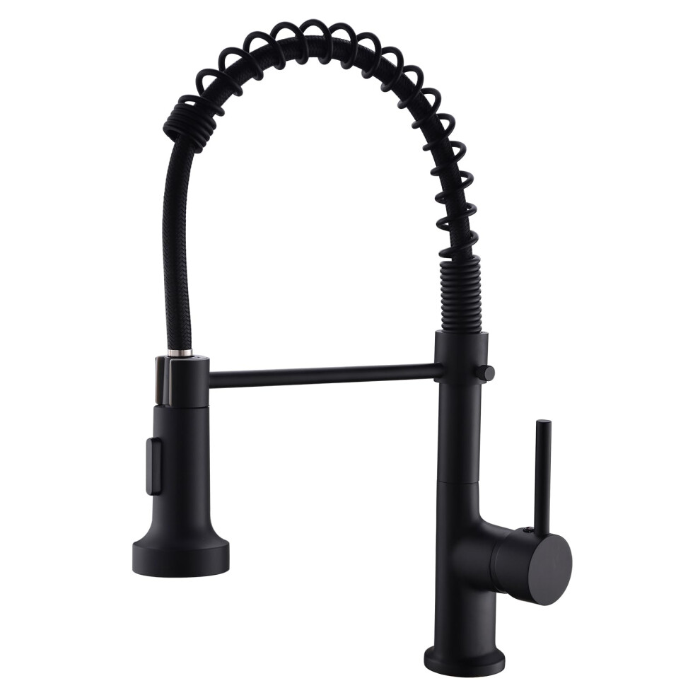 Commercial Kitchen Faucet With Pull Down Sprayer, Single Handle, Matte Black Finish 9105992260263