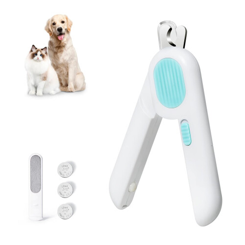 LED Light Cat Nail Clipper With Nail File Large Size Blue