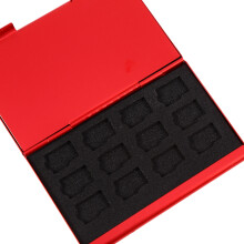 TF-Kartenhülle 24TF, 9,3x6x1 cm, rotes Aluminium