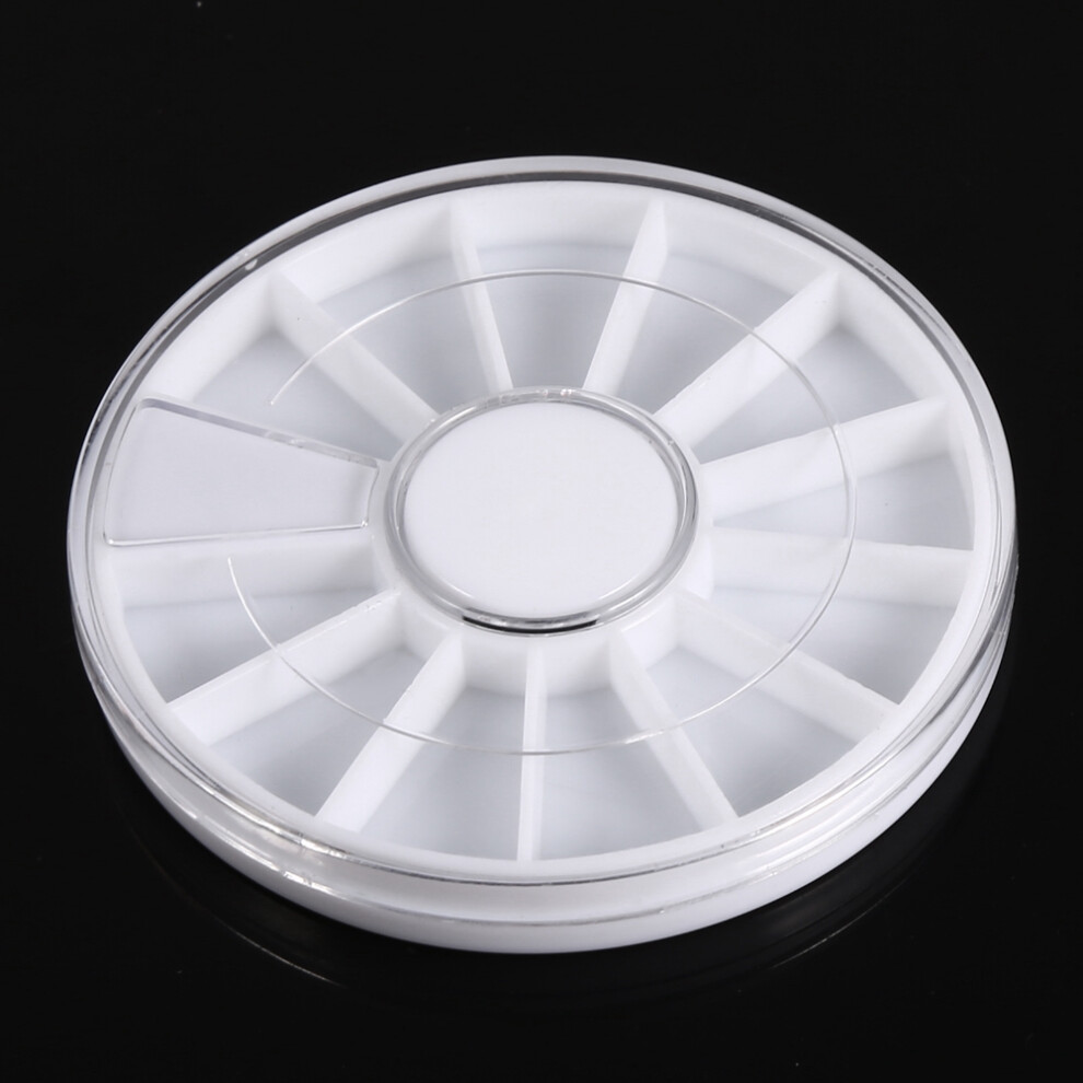 Empty Nail Art Gem Wheel Box 6 Set with 12 Compartments for Rhinestones