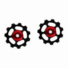 2 Stück 11-Zähne CNC-Aluminium hintere Riemenscheibe Schwarz-Rot 4,3 cm
