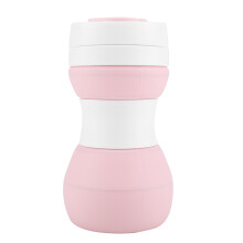 Tazza da viaggio pieghevole in silicone resistente alle temperature, a prova di perdite, riutilizzabile, certificata per uso alimentare, senza BPA,