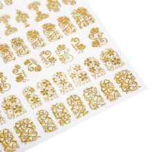 108 Stück/Blatt 3D-Nagelkunst-Sticker Gold 18x21.5cm