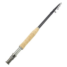 Fishing Pole Retractable Carbon Fly Rod Portable 2.1m for Bass and Saltwater Fishing
