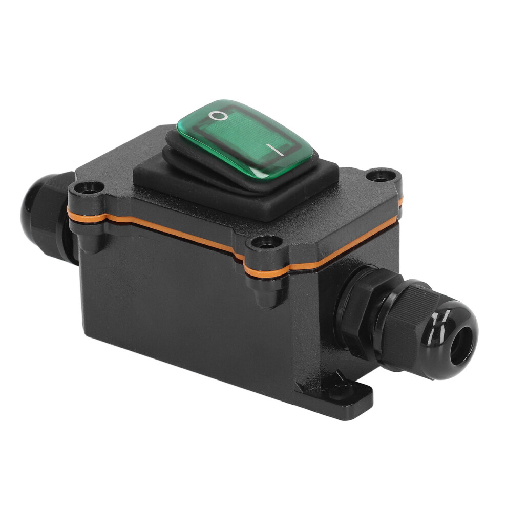 2 Position Inline Cord Switch Ip65 Waterproof With Green Rocker Button 3471363119291