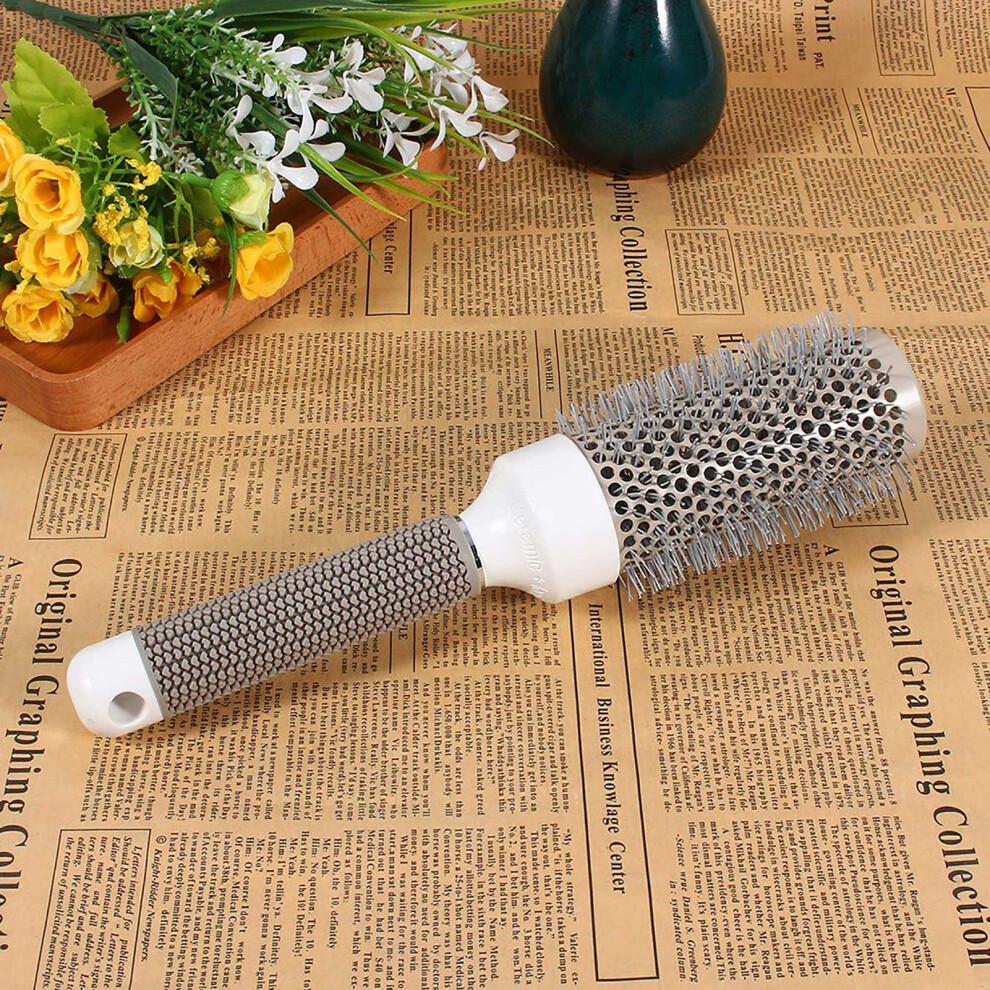 Unisex Blue Healthy Salon Ceramic Iron Round Comb 45Mm High Temp Resistant