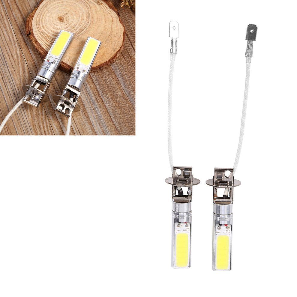 Pack Of 2 H3 6000K Fog Bulbs 12V 10W Cob Led Xenon Bright White/Light 4901363120366