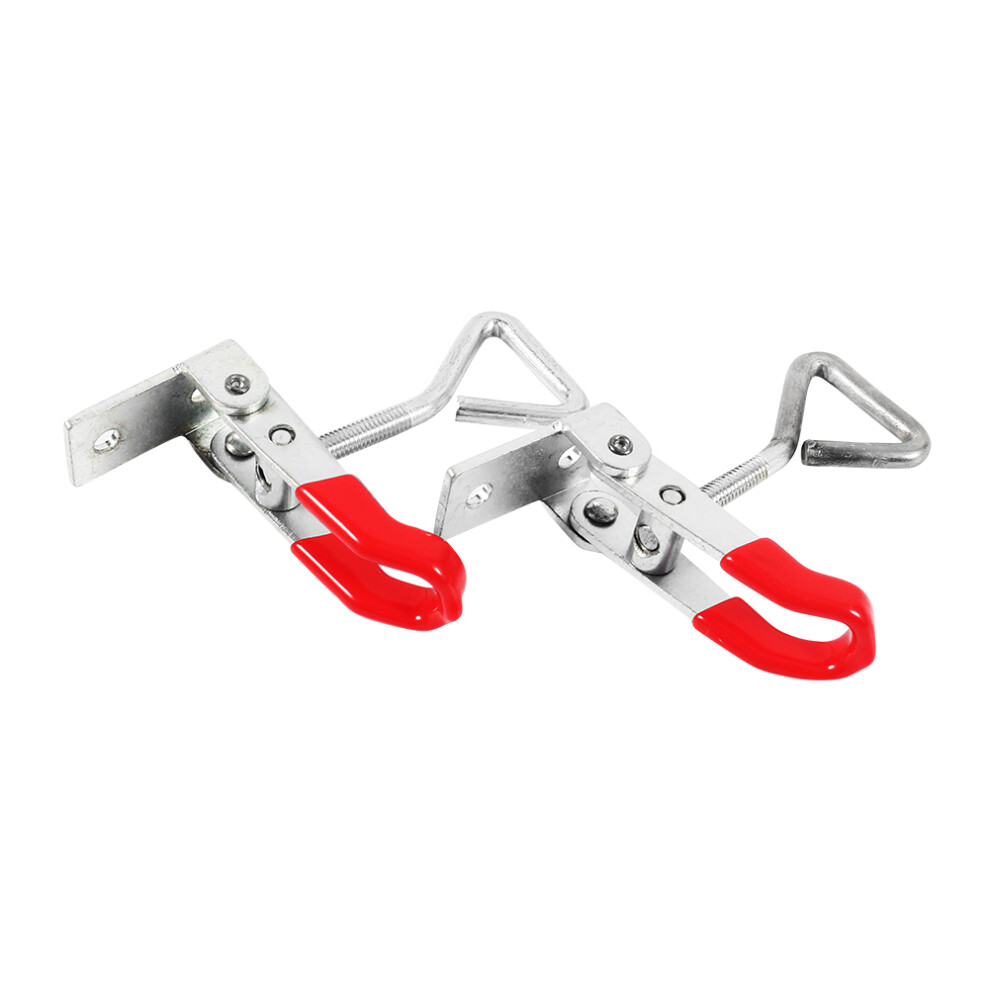 2Pcs Metal Toggle Latch Lock Clamp For Cabinets, Chests, Closets Â Silver + Red 9471363120949
