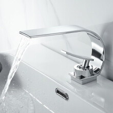 Waterfall Faucet Dual Control Bathroom And Kitchen Faucet Hot And Cold Water Silver Finish