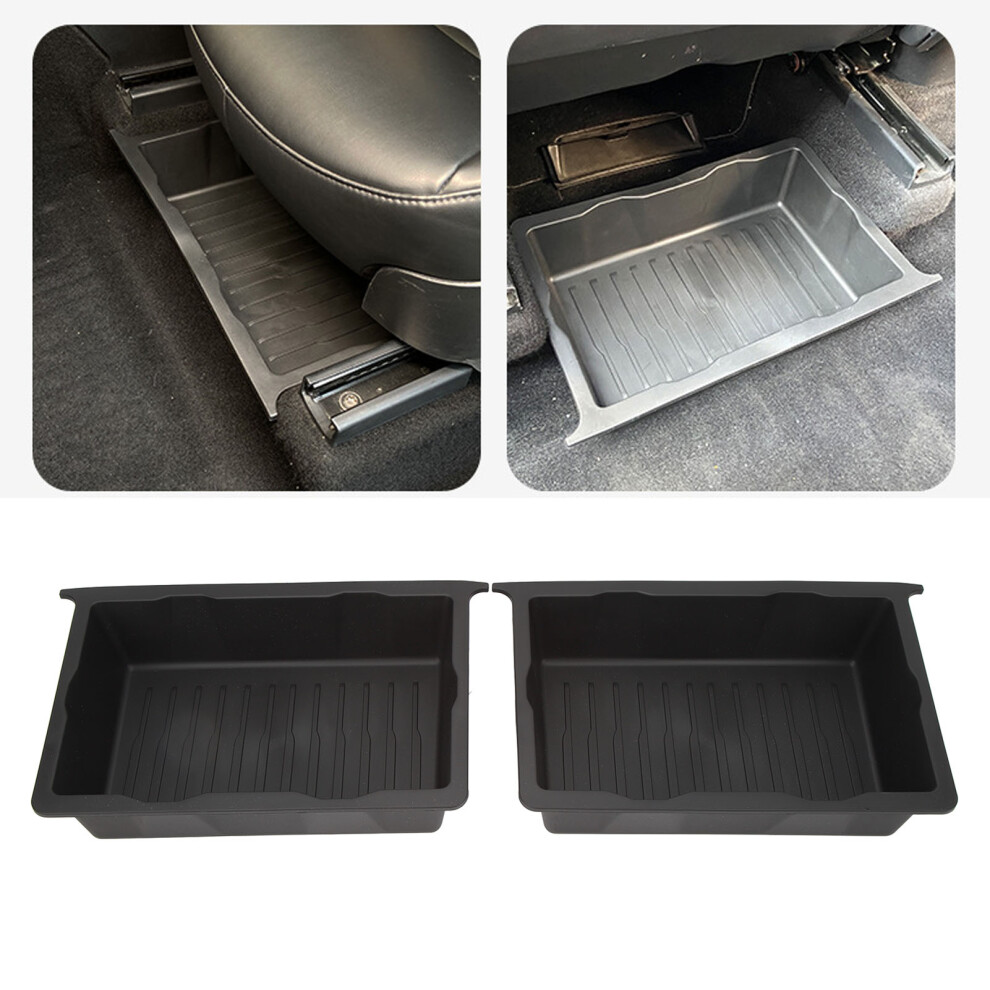 2 Pcs Underseat Storage Tray For Tesla Model Y Durable Abs 9351363122597