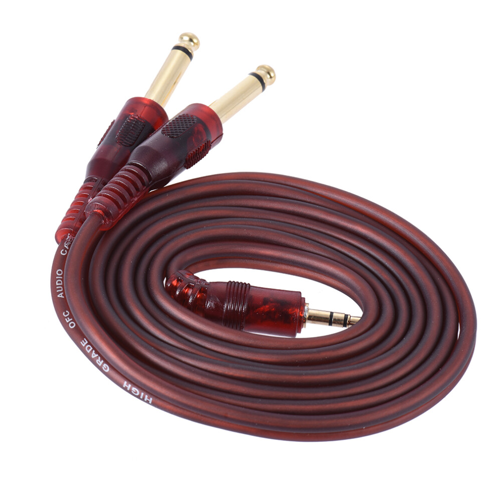 Stereo Audio Cable 1.5M/5Ft 3.5Mm To Dual 6.35Mm Ts Plug 8001363124022