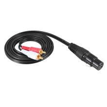 1,5 m XLR-Weiblich zu 2x RCA-Männlich Y-Kabel, Schwarz