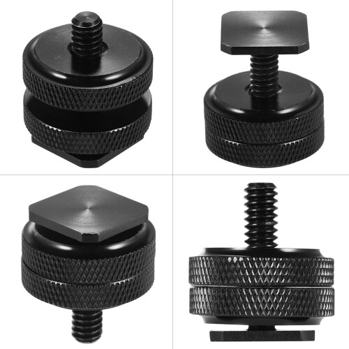 Compact Double-deck Flash Mount 1/4" Thread for Tripods & Cameras 2