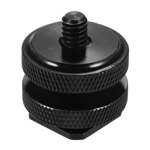 Compact Double-deck Flash Mount 1/4" Thread for Tripods & Cameras 1