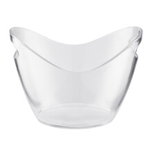 Balde de gelo transparente em acrílico para resfriar champanhe e vinho, balde de gelo resistente em plástico com alças, refrigerador de bebidas