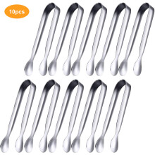 Pinça de açúcar em aço inoxidável, pinça multiuso para aperitivos, cubos de gelo e petiscos, utensílio para buffet de festas com superfície