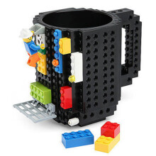 Inspirierender Bausteinbecher, fördert Kreativität und Intelligenz dank ungiftigem Material, multifunktionaler Kaffeebecher für den täglichen