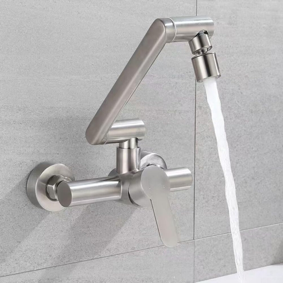 Stainless Steel Wall Mounted Folding Basin Faucet 360Degree Rotation Hot Cold Mixer Tap For Kitchen And Bathroom Sink 9105992262984