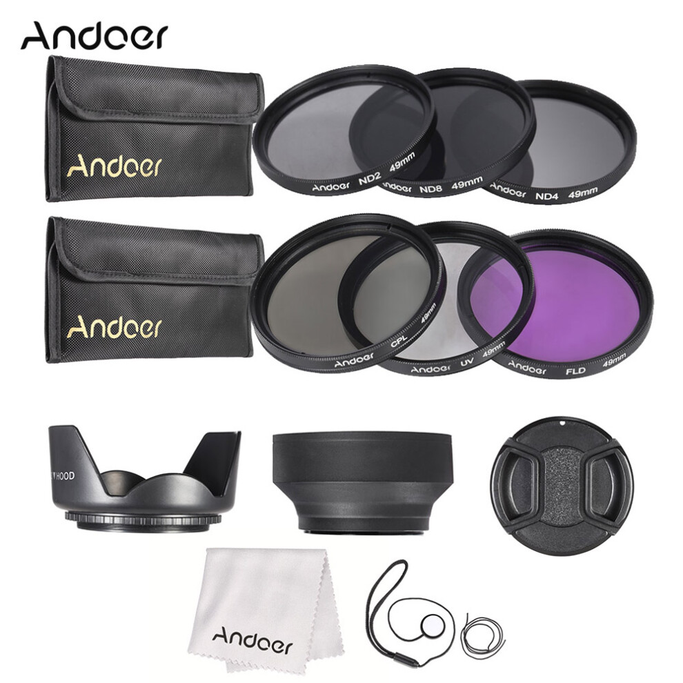 49Mm Lens Filter Pack: Uv Cpl Fld Nd With Pouch & Lens Caps 9341363129771