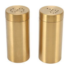 Conjunto elegante de saleiros e pimenteiros para temperos, recipientes em aço inoxidável para sua bancada de cozinha, fáceis de usar e com ampla
